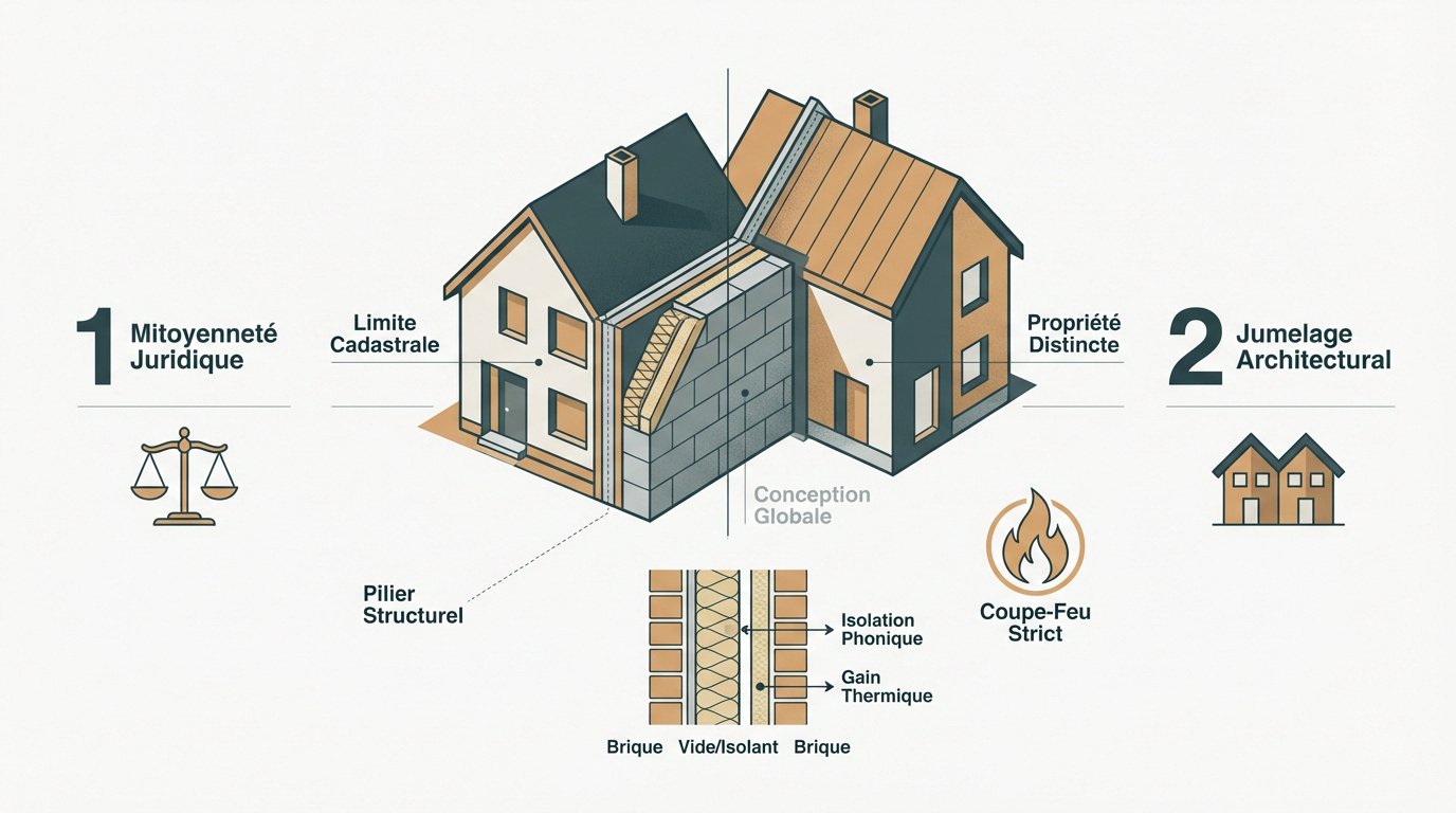 analyse-de-mitoyennete-et-jumelage-architectural Maison accolée : les enjeux de la mitoyenneté en 2026
