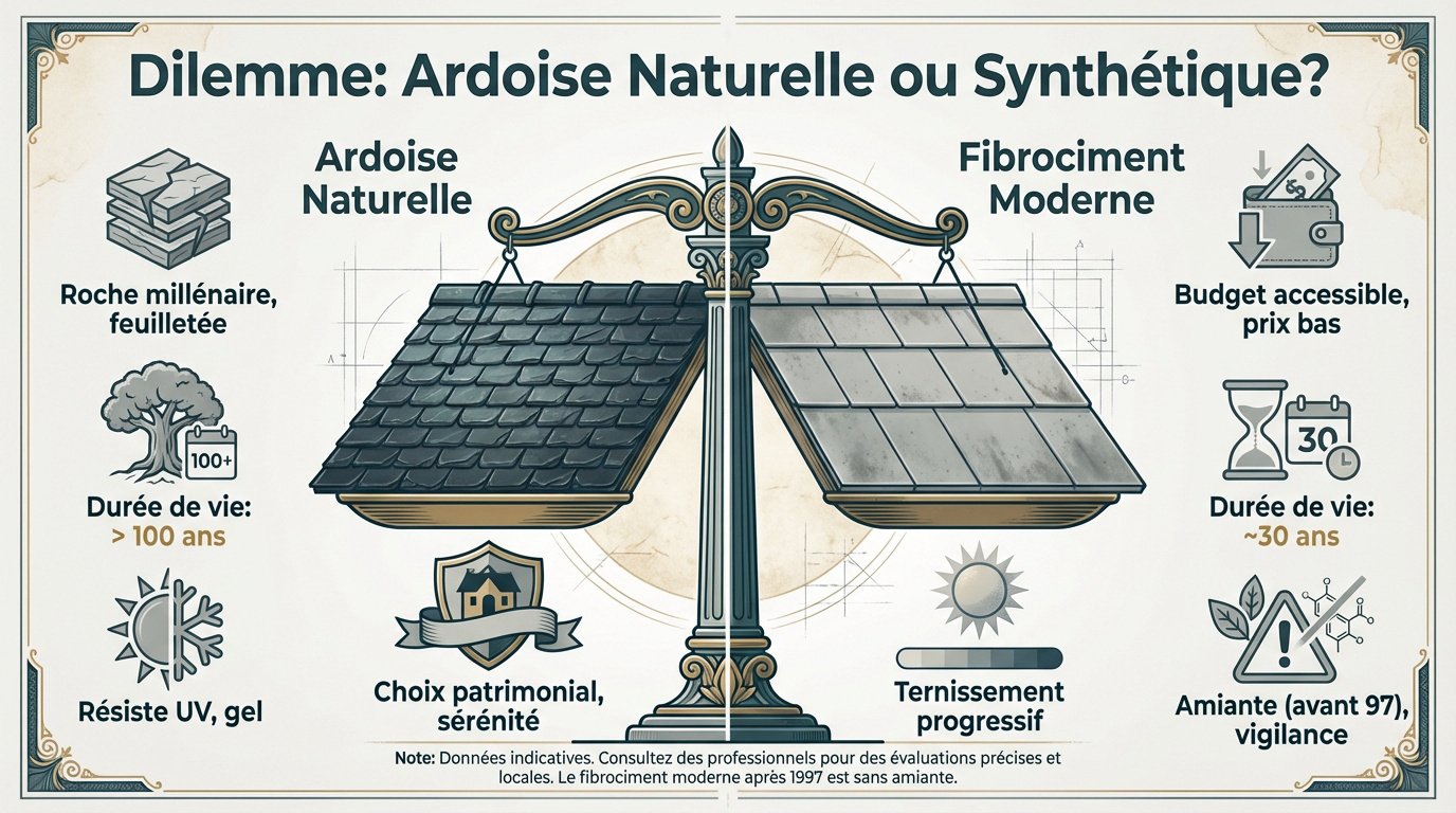dilemme-ardoise-naturelle-ou-synthetique Toiture ardoise : avantages, inconvénients et prix 2026