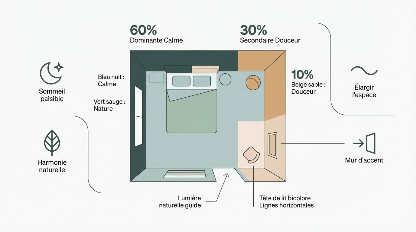 infographie-decoration-chambre-apaisante Déco chambre parentale : réussir son aménagement en 2026