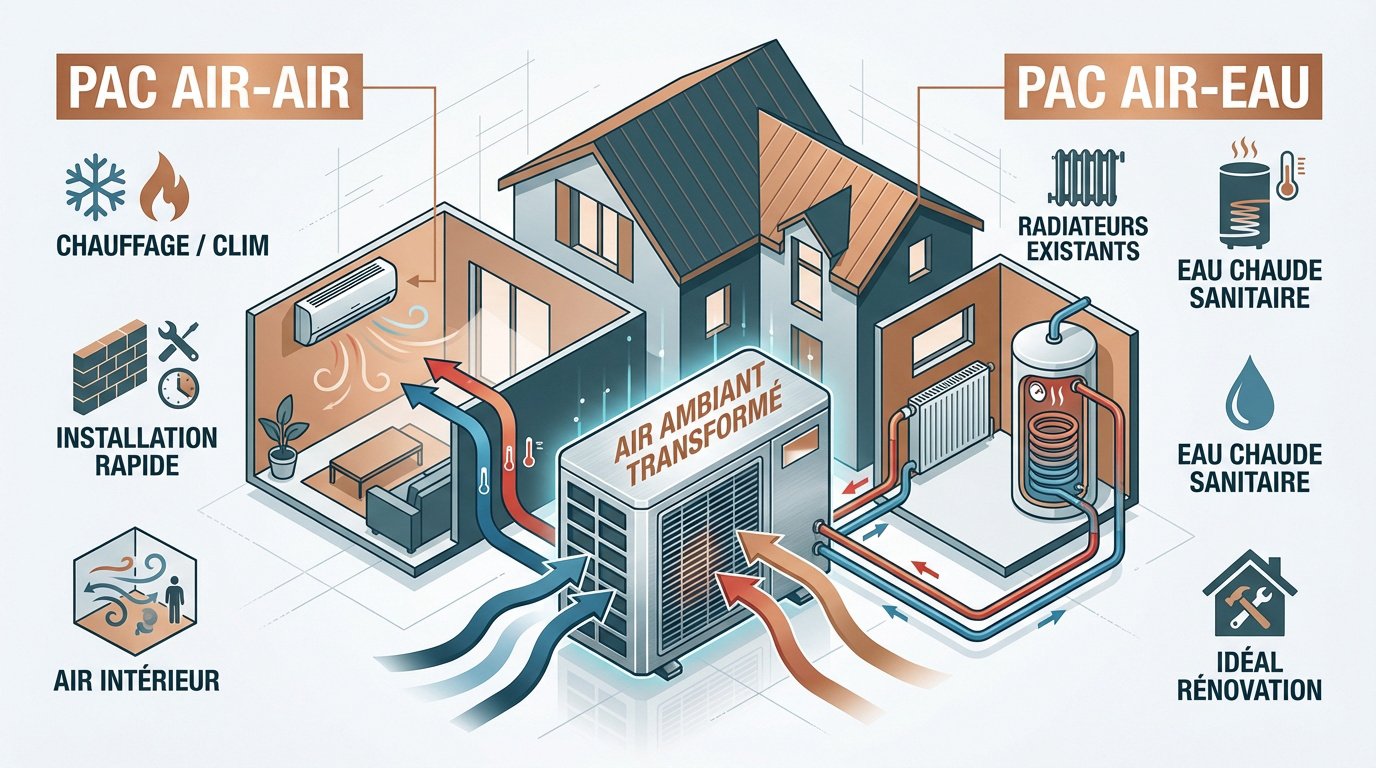 laerothermie-pac-air-air-et-air-eau-en-infographie Comprendre les types de pompe à chaleur pour votre habitat