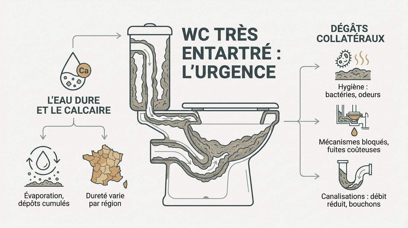 wc-tres-entartre-lurgence-du-detartrage Comment détartrer un WC très entartré efficacement